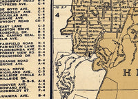 Old Map of Burlingame San Mateo California 1920 Vintage Map | Vintage Poster Wall Art Print |