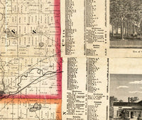 Old Map of Kalamazoo Michigan 1861 Antique map of Kalamazoo City  | Vintage Poster Wall Art Print |