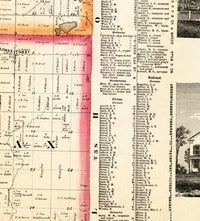 Old Map of Kalamazoo Michigan 1861 Antique map of Kalamazoo City  | Vintage Poster Wall Art Print |