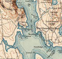 Old Map of Mount Desert Island Maine 1896 Vintage Map  | Vintage Poster Wall Art Print |