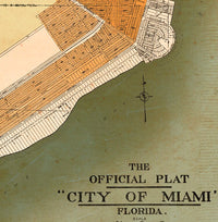 Old Map of Miami Florida 1918  | Vintage Poster Wall Art Print |