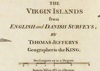 Old Map of Virgin Islands 1775  | Vintage Poster Wall Art Print |