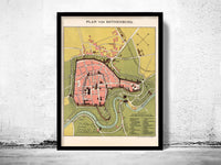 Old Map of Rothenburg Germany 1903  | Vintage Poster Wall Art Print |