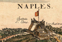 Old Map of Napoli Naples 1705 City Map  | Vintage Poster Wall Art Print |