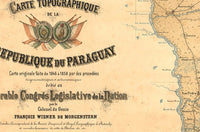 Old Map Paraguay South America Antique map 1873  | Vintage Poster Wall Art Print |