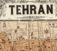 Old Map of Tehran Iran  | Vintage Poster Wall Art Print |