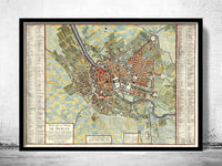 Old Map of Berlin, Germany 1760  | Vintage Poster Wall Art Print |