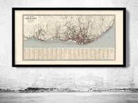 Old Map of Lisbon 1871 Portugal Mapa Antigo de Lisboa | Vintage Poster Wall Art Print |