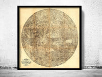 Old Map of The Moon 1894  | Vintage Poster Wall Art Print |