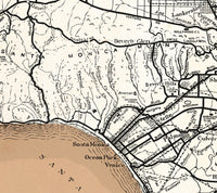 Old Map of Los Angeles 1926 Vintage Map  | Vintage Poster Wall Art Print |