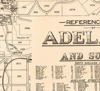 Old Map of Adelaide Australia 1920 Vintage Map  | Vintage Poster Wall Art Print |