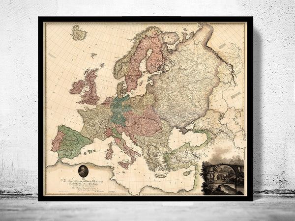 Old Map of Europe 1796 Antique Europe Map  | Vintage Poster Wall Art Print | Vintage World Map