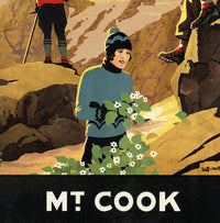 Vintage Poster of New Zealand Mt Cook Tourism poster travel  | Vintage Poster Wall Art Print |