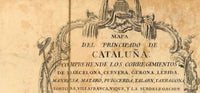 Old Map of Cataluña Catalunya Old Catalonia map 1816  | Vintage Poster Wall Art Print |