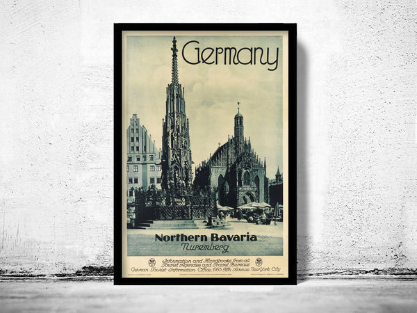 Vintage Poster of Germany Bavaria, Travel Poster Tourism 1930-40  | Vintage Poster Wall Art Print |