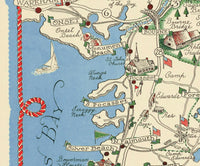 Vintage Cape Cod Map Massachusetts