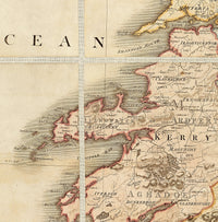 Vintage Map of Ireland 1797 Beautiful Antique map of Ireland  | Vintage Poster Wall Art Print |