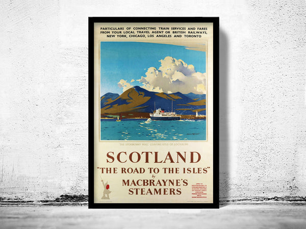 Vintage Poster of Scotland, Travel Poster Tourism 1930-40  | Vintage Poster Wall Art Print |