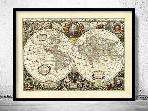 Old World Map Antique Map 1641 Vintage Map  | Vintage Poster Wall Art Print | Vintage World Map