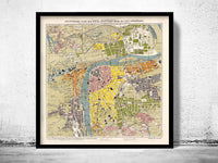 Old Map of Prague 1910 Czech Republic Vintage Map  | Vintage Poster Wall Art Print |