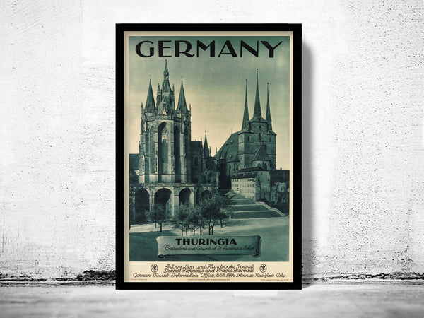 Vintage Poster of Germany Thuringia Travel Poster Tourism 1930-40  | Vintage Poster Wall Art Print |