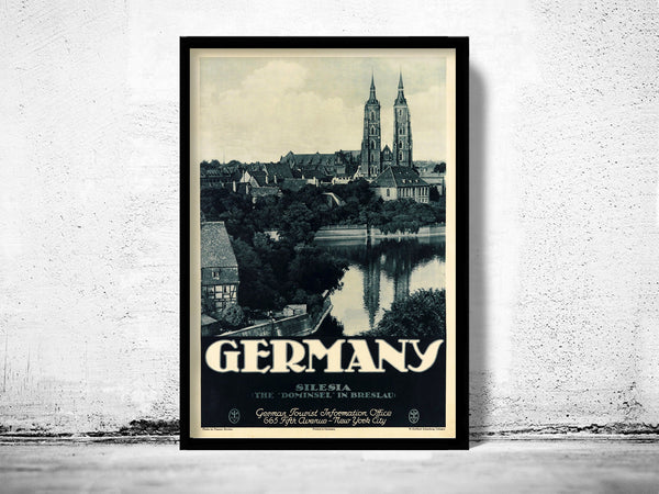Vintage Poster of Germany Silesia Breslau, Travel Poster Tourism 1930-40  | Vintage Poster Wall Art Print |