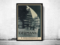 Vintage Poster of Germany, Travel Poster Tourism 1930-40  | Vintage Poster Wall Art Print |