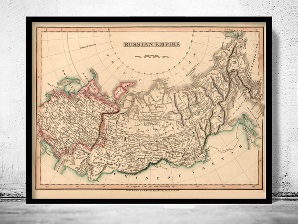 Old Map of Russia Russian Empire 1808  | Vintage Poster Wall Art Print |