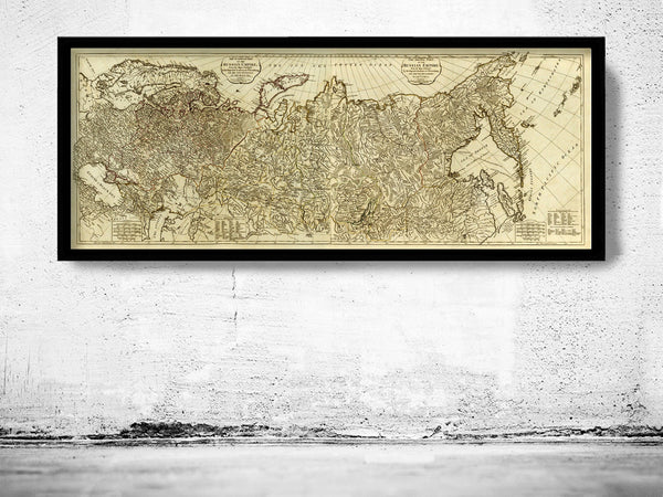 Old Map of Russia Russian Empire 1790  | Vintage Poster Wall Art Print |