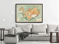 Old Map of Iceland islandia 1928 Vintage map  | Vintage Poster Wall Art Print |