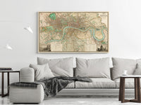 Victorian Old London Map 1830, England  | Vintage Poster Wall Art Print |