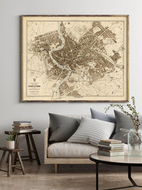 Vintage Map of Rome Roma, Italia 1892 Antique map of Rome  | Vintage Poster Wall Art Print |