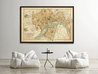 Old Map of Richmond Virginia 1876  | Vintage Poster Wall Art Print |