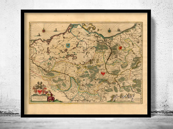 Old Map of Brandenburg 1699 Germany Vintage map  | Vintage Poster Wall Art Print |