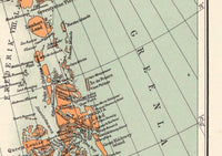 Old Map of Greenland Groenland 1929 Vintage map  | Vintage Poster Wall Art Print |