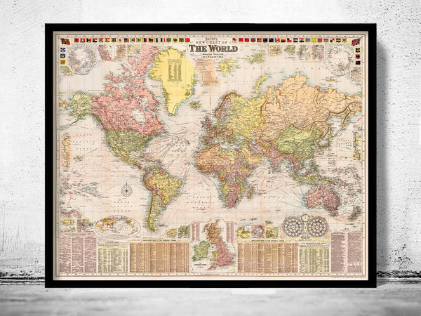 Old World Map Vintage Atlas Map 1908 Mercator projection | Vintage Poster Wall Art Print | Vintage World Map