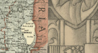 Old Map of Israel and Palestine boundaries  | Vintage Poster Wall Art Print |