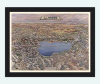 Old Map of Lake Tahoe California and Nevada 1965 | Vintage Poster Wall Art Print |