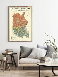 Old Map of Beverly Hills California 1936 Vintage Map | Vintage Poster Wall Art Print |