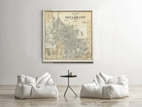 Old Map of Salt Lake City Utah 1935 Vintage Map | Vintage Poster Wall Art Print |