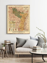 Old Map of Alsace-Lorraine Alsace-Moselle 1919 | Vintage Poster Wall Art Print |