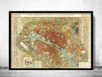 Old Map of Paris 1797 Vintage Map of Paris | Paris Wall Map | Vintage Poster Wall Art Print |