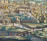 Jerusalem Palestine old engraving illustration Holy Land 1750  | Vintage Poster Wall Art Print |