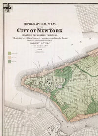 Old Map of New York Brooklyn Plan 1874  | Vintage Poster Wall Art Print |