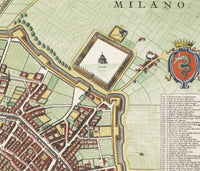 Old Map of Milan Milano, Italia 1700 Antique Vintage Map Italy engraving  | Vintage Poster Wall Art Print |