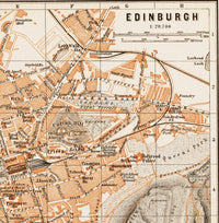 Old Map of Edinburgh Scotland 1890 Vintage Map Edinburgh  | Vintage Poster Wall Art Print |