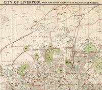 Old Map of Liverpool with gravures, england 1900 Vintage  | Vintage Poster Wall Art Print |