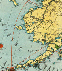 Old Map of Alaska Territory North America 1936