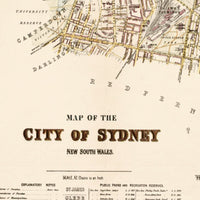 Old Map of Sydney Australia 1895 Vintage Map of Sydney | Vintage Poster Wall Art Print |