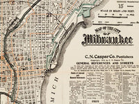 Old Map of Milwaukee 1912 Vintage map | Vintage Poster Wall Art Print |